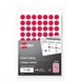 LABEL RND 1/2'' RED,   768/PK