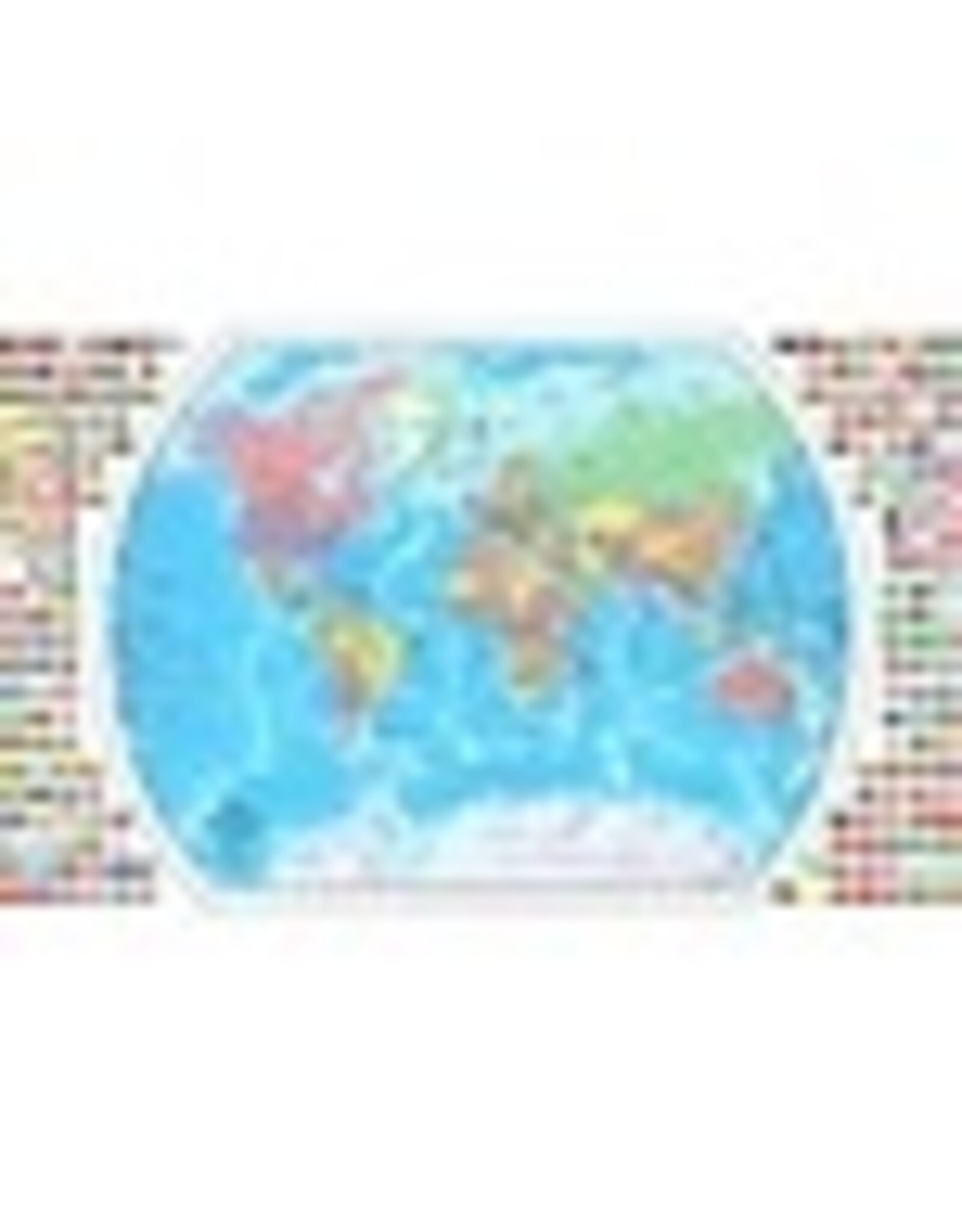WORLD MAP PLSTC+FLAG, ENGLISH