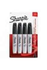 MARKER SHARPIE CHISEL BLK,4/PK