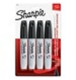 MARKER SHARPIE CHISEL BLK,4/PK