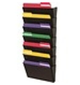 WALL POCKET LTR BLACK,7/PACK