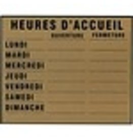 SIGN VISITING HOURS, FRENCH