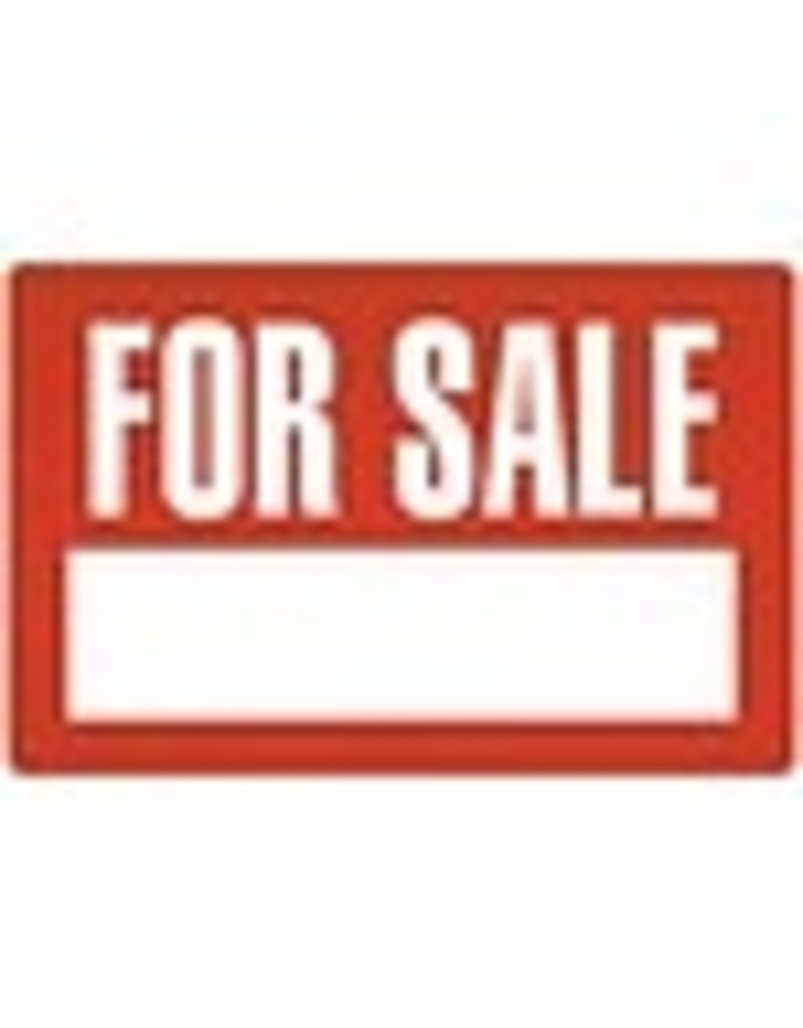 SIGN 12x8 RD/WT*FOR SALE BLANK