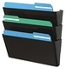WALL POCKET,LTR,BLACK,3/PACK