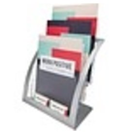 LIT STND 3-TIER MAGAZIN*SILVER