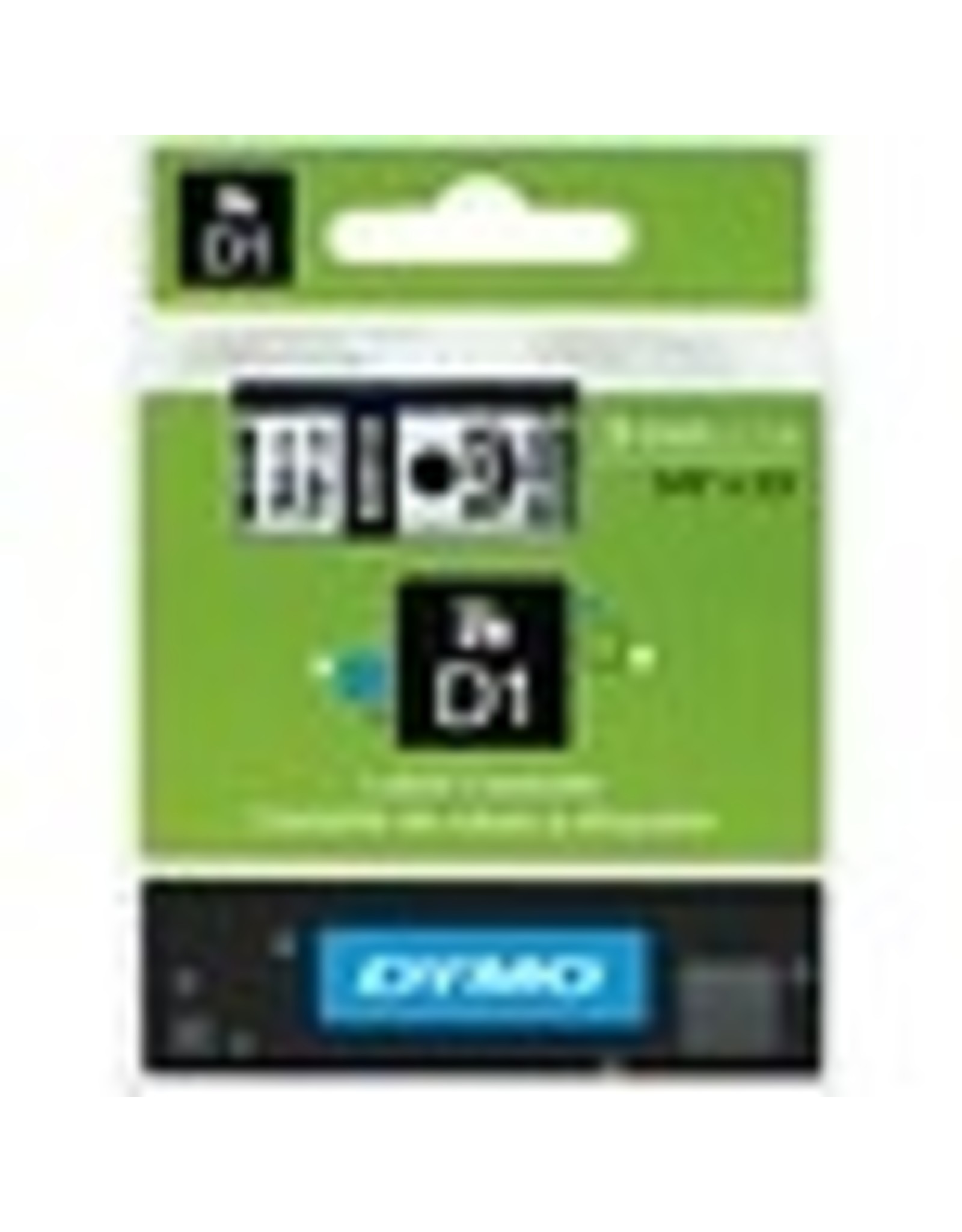 TAPE 3/8'' DYMO POCKET*BK/CLEAR