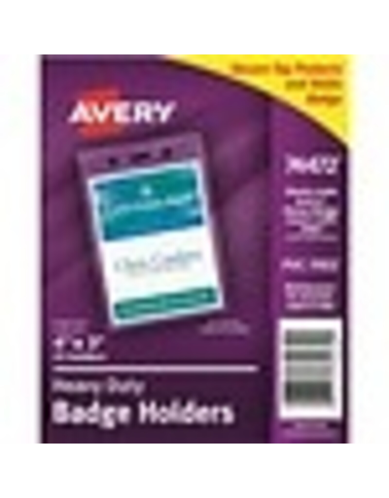 BADGE HOLDER CLEAR VERT *25/PK