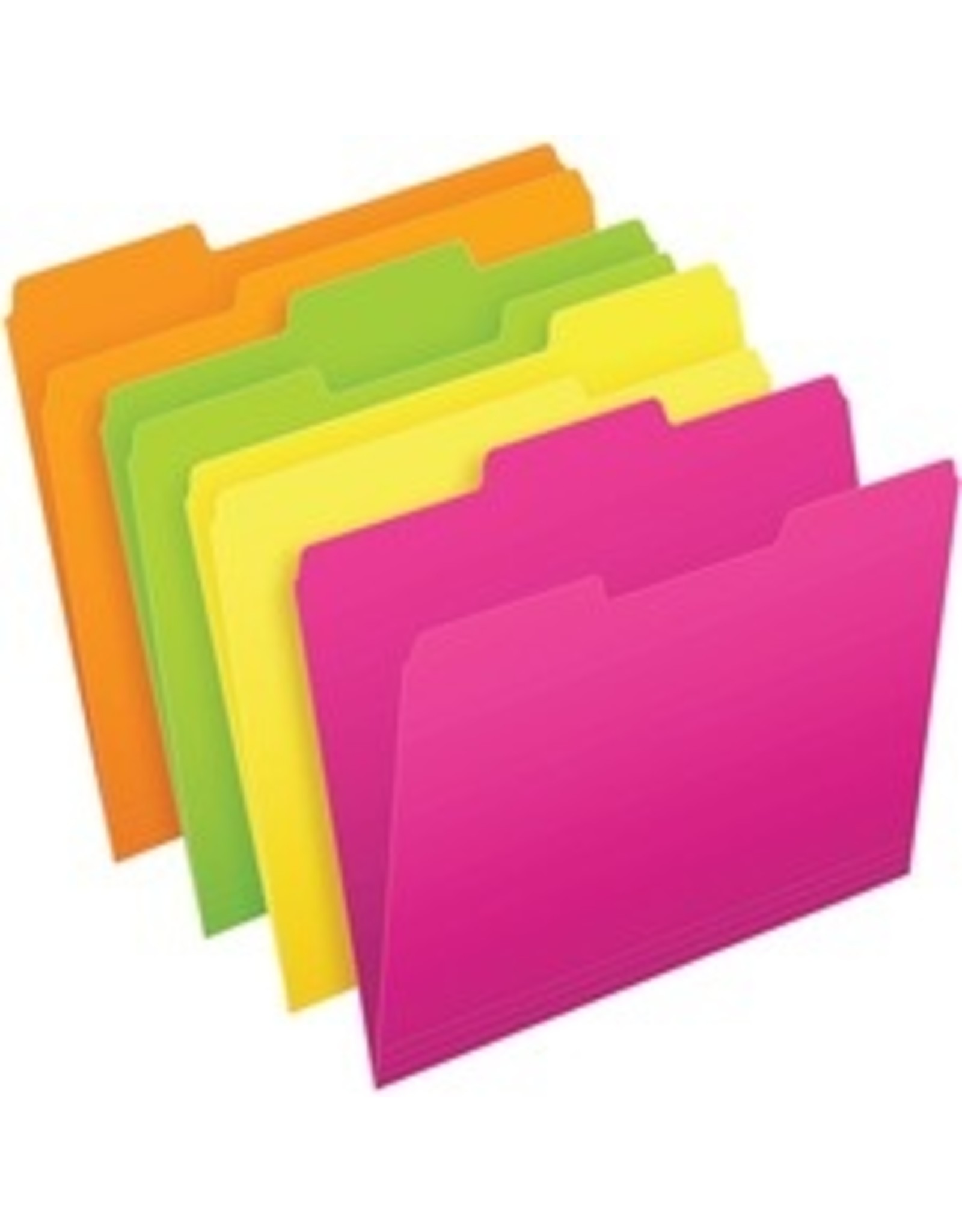 FILE GLOW LTR 1/2CUT ASST*24pk