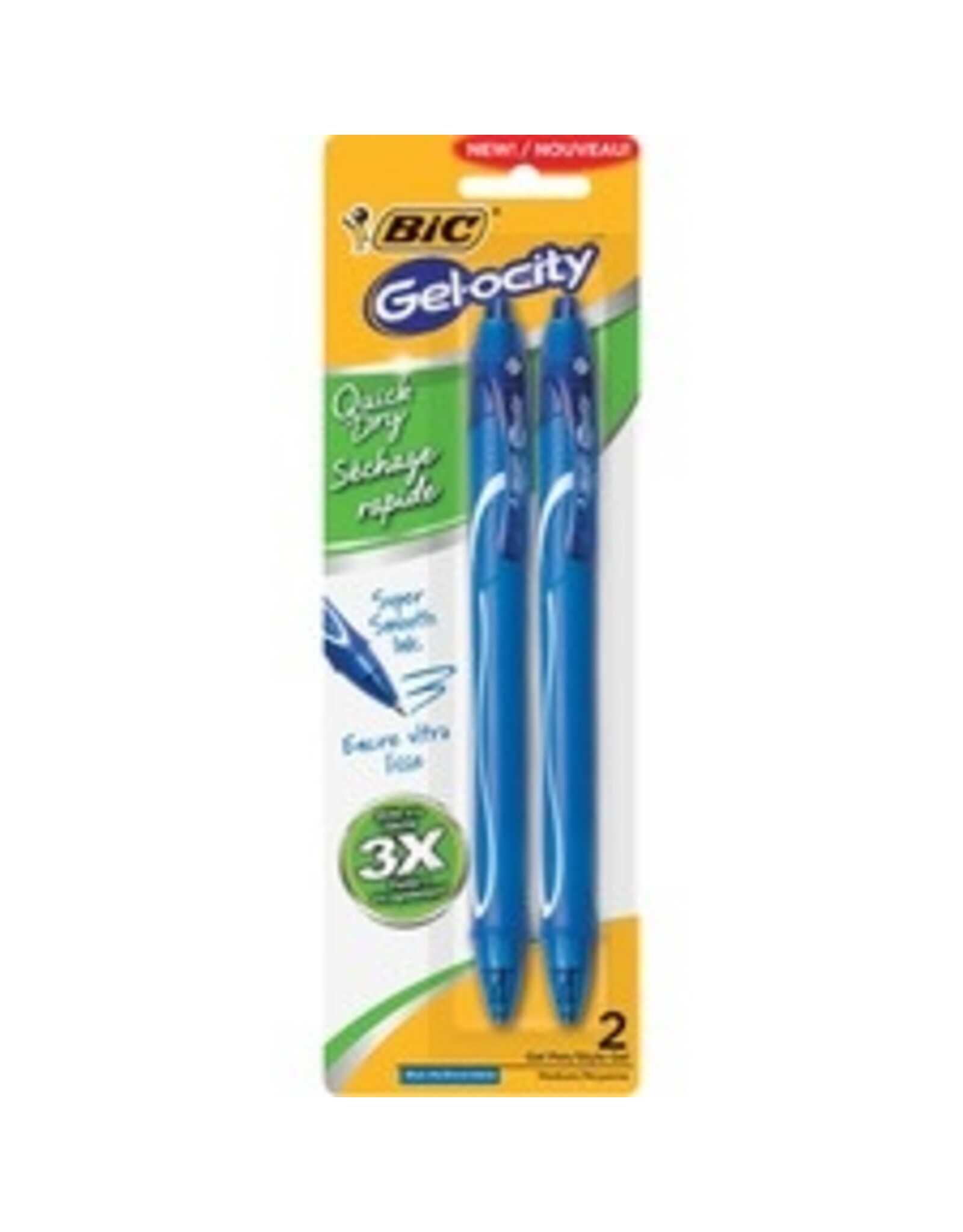 ROLLER GEL Q-DRY BLUE, 2/PK
