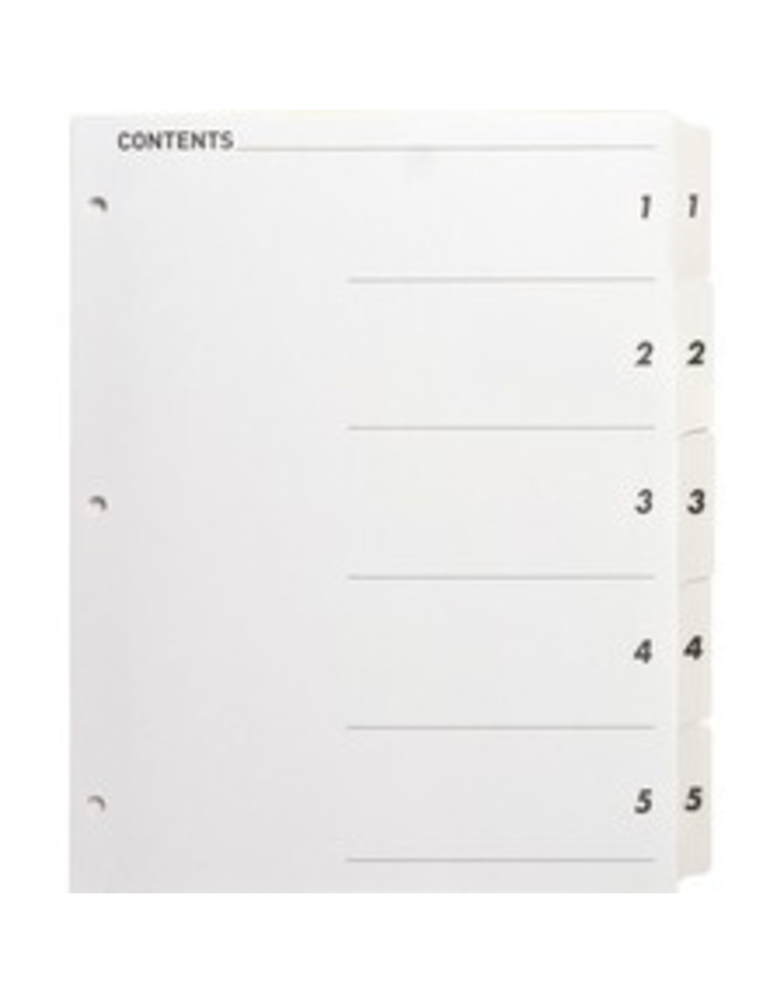 INDEX,QUICK,5TAB,WHTE,1ST