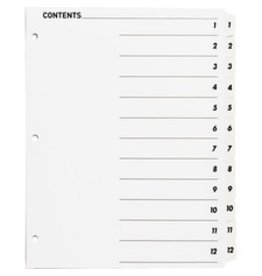 INDEX,QUICK,12TAB,WHTE,1ST