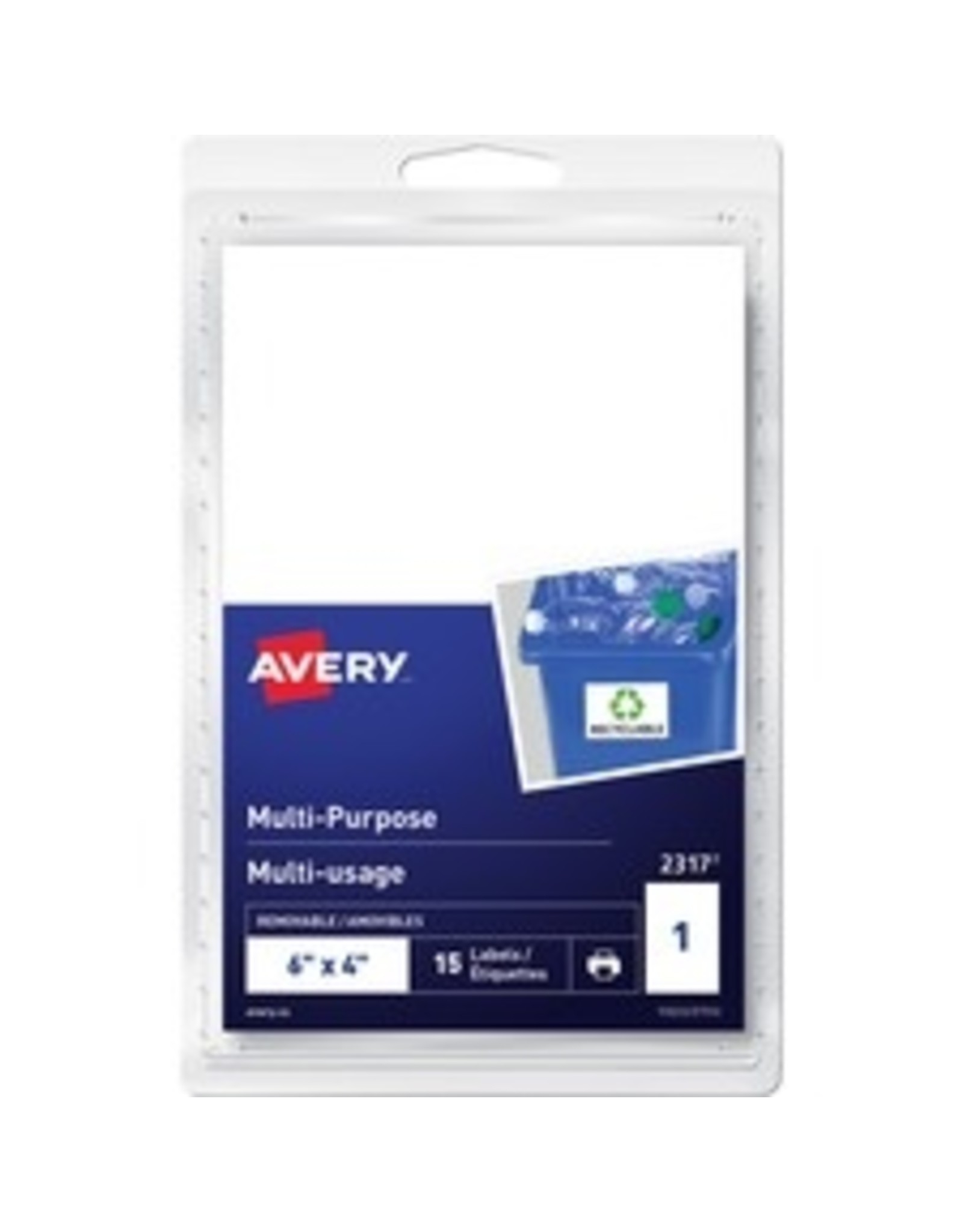 LABEL RECT*6X4  REMOV*15/PK