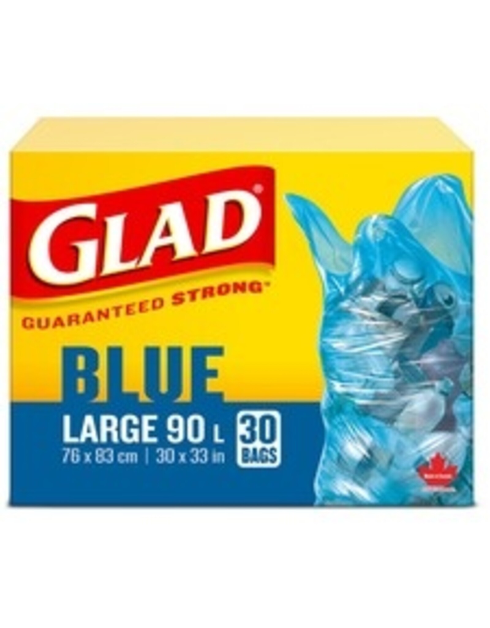 GLAD BLUE RECYC 90L 30x33*30bx