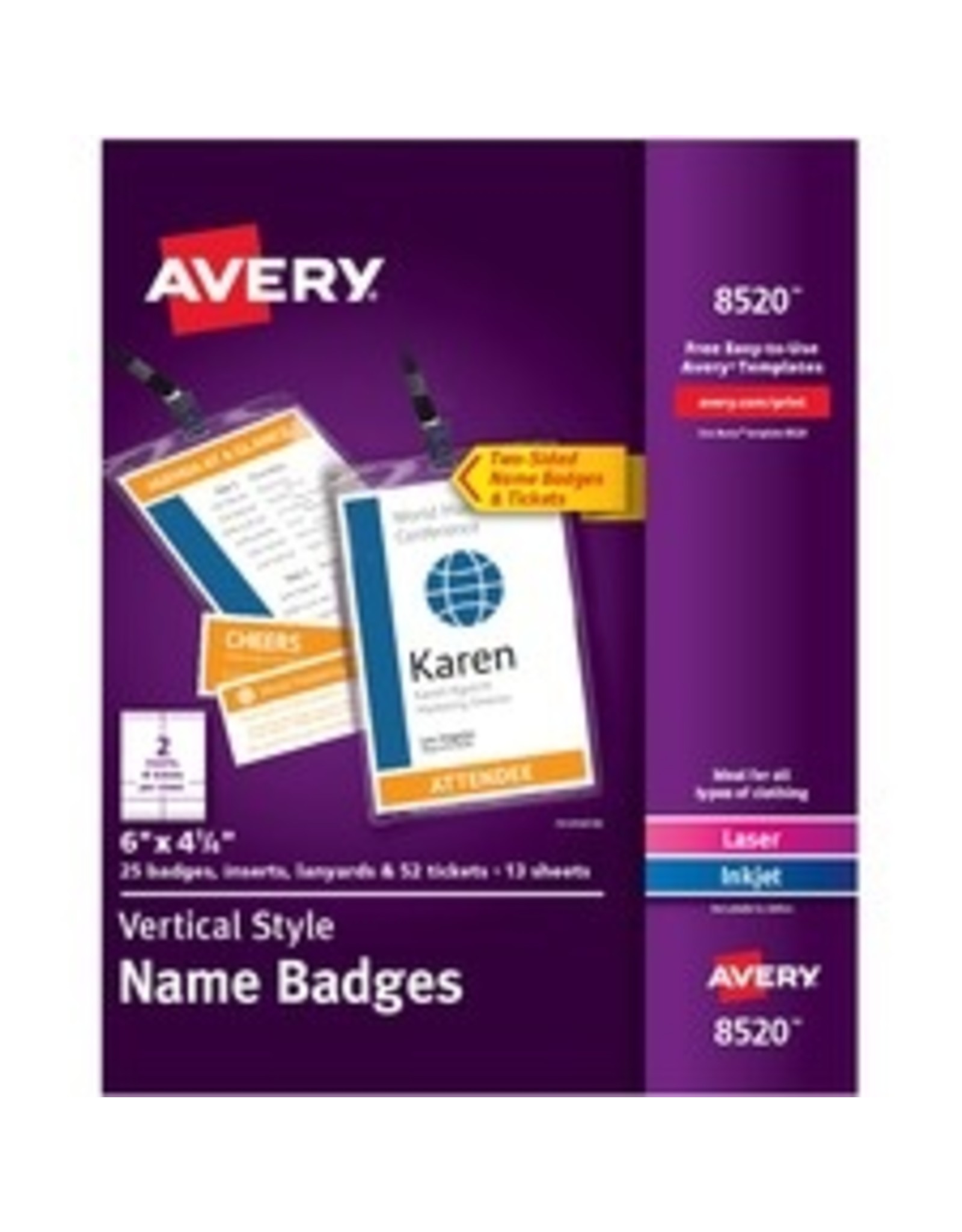 NAME BADGE VERT 2SD+TCK 6x4.25