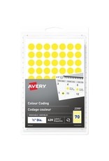LABEL RND 1/2'' YELLOW,420/PK