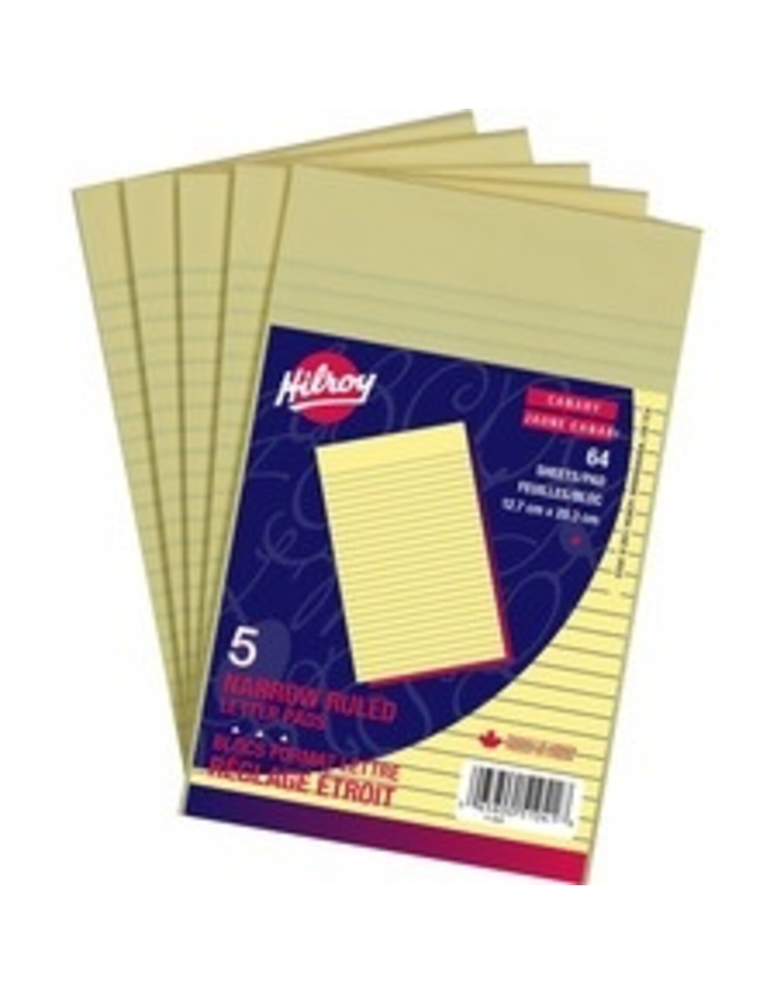 PAD,5x8,1/4''RULE CNRY 64sh*5pk