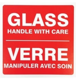 LABEL GLASS HNDL W/CARE 4''X4''