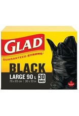 GLAD BAGS 90L,30X33 BLACK*30bx