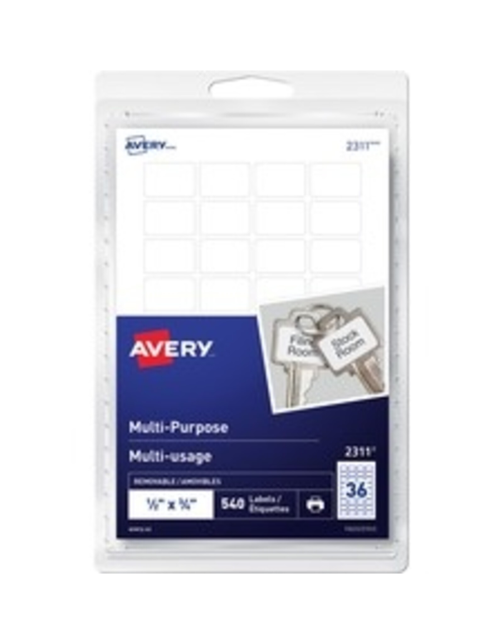 LABEL RECT*.5X.75 REMOV*540pk