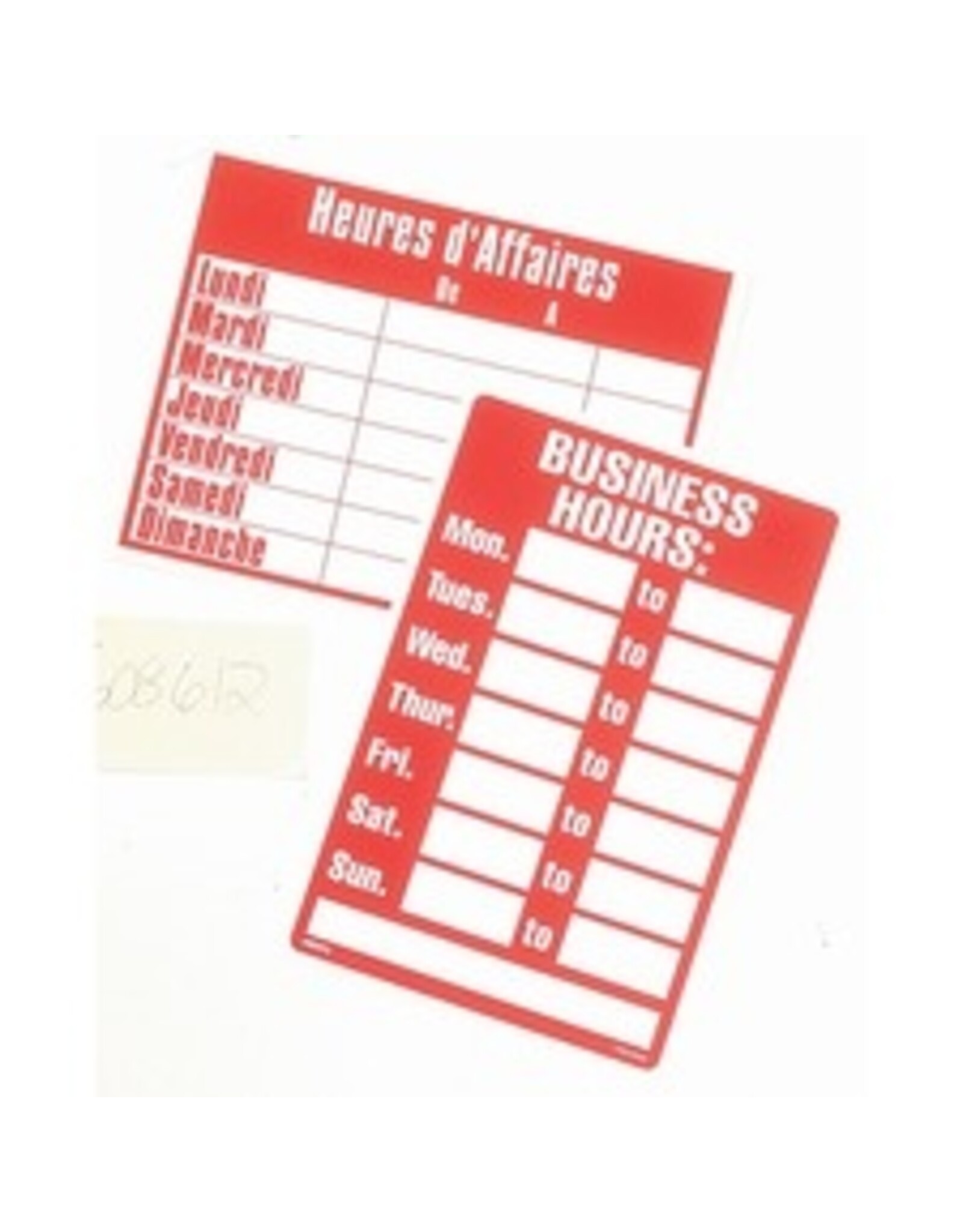 SIGN 8.5X11, HEURES D'AFFAIRE