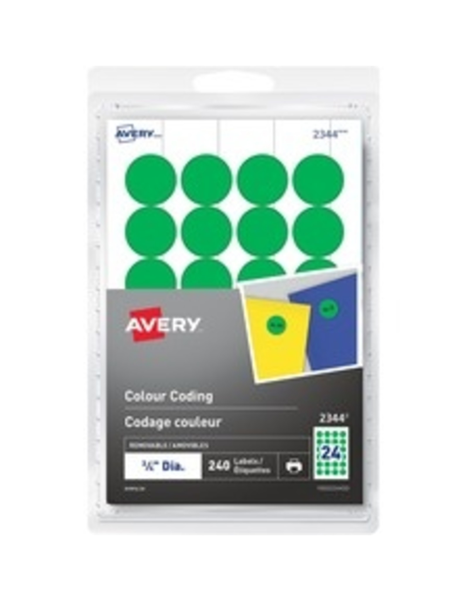 LABEL RND 3/4'' GREEN, 240/PK