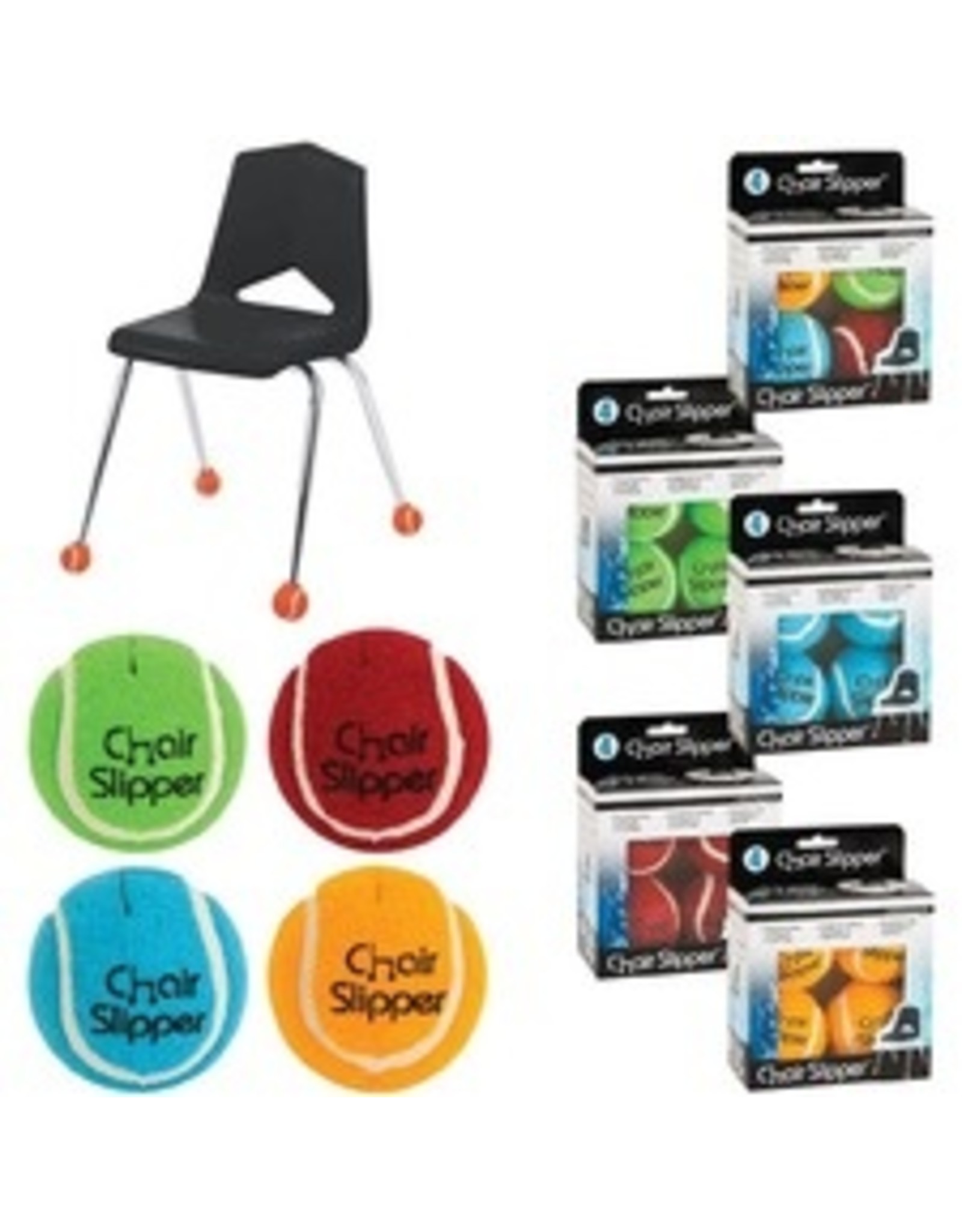 CHAIR SLIPPER TENNIS BALL,4/PK