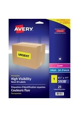 LABEL HI-VIS LTR NEON YW 25/PK