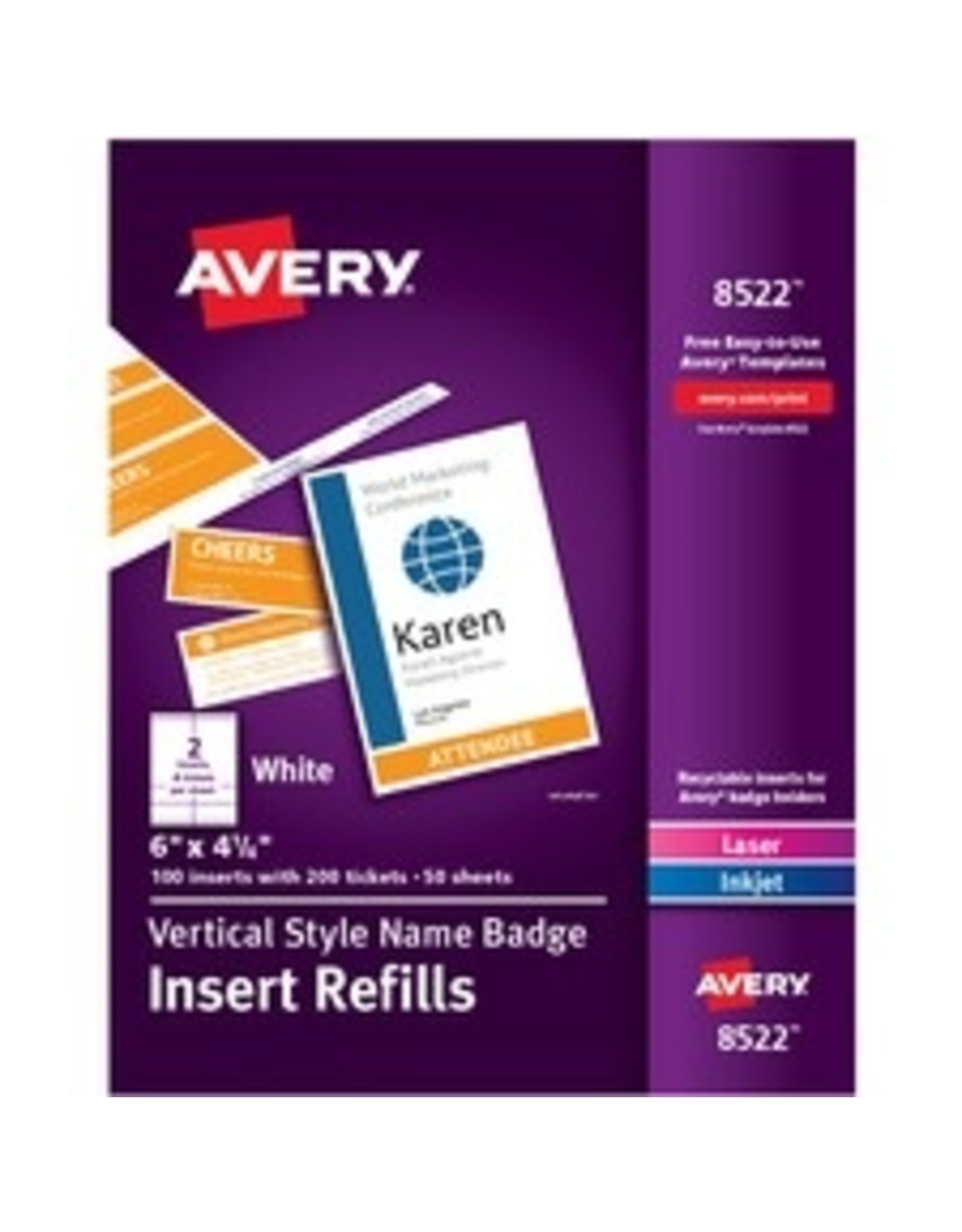 NAME BADGE INSERT VERT 6x4.25