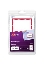 NAME BADGE, 2.25x3*RED  *30/PK