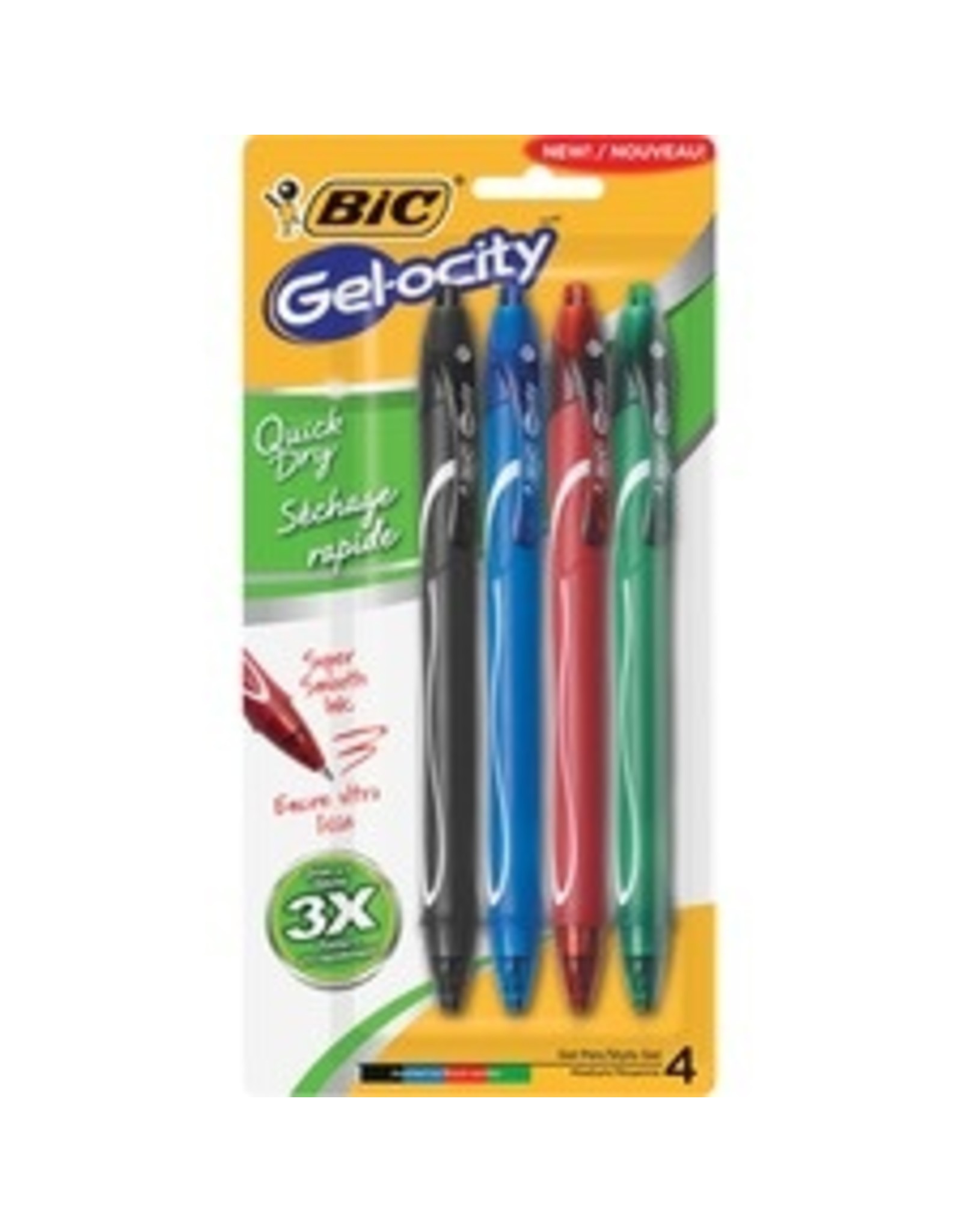 ROLLER GEL Q-DRY ASST, 4/PK