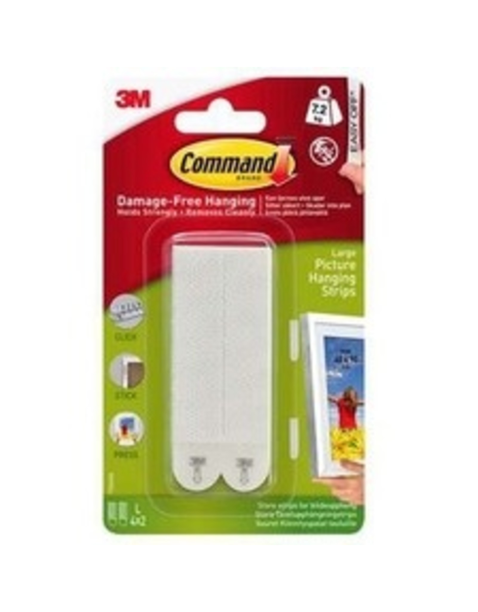 PIC HANG STRIPS LRG WHITE*4/PK