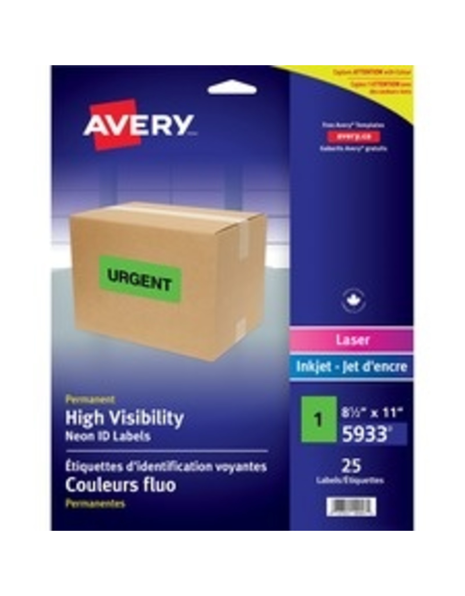 LABEL HI-VIS LTR NEON GRN 25pk