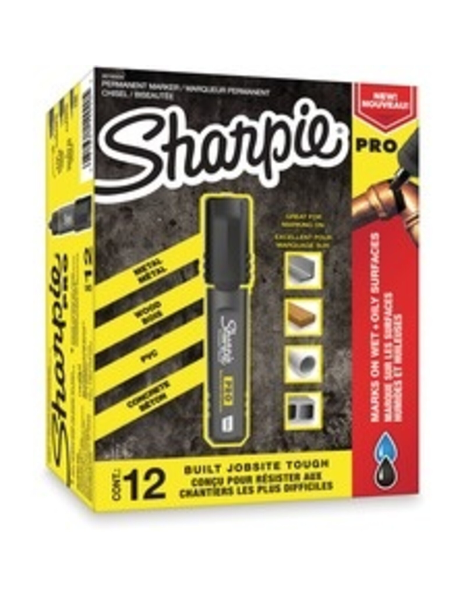 MRKR SHARPIE PRO CHIS BLK*12bx