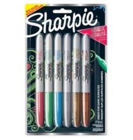 MARKR MTLC SHARPIE FN ASST*6pk