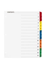 INDEX, QUICK w/TABLE CON*15TAB