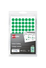 LABEL RND 1/2'' GREEN, 420/PK