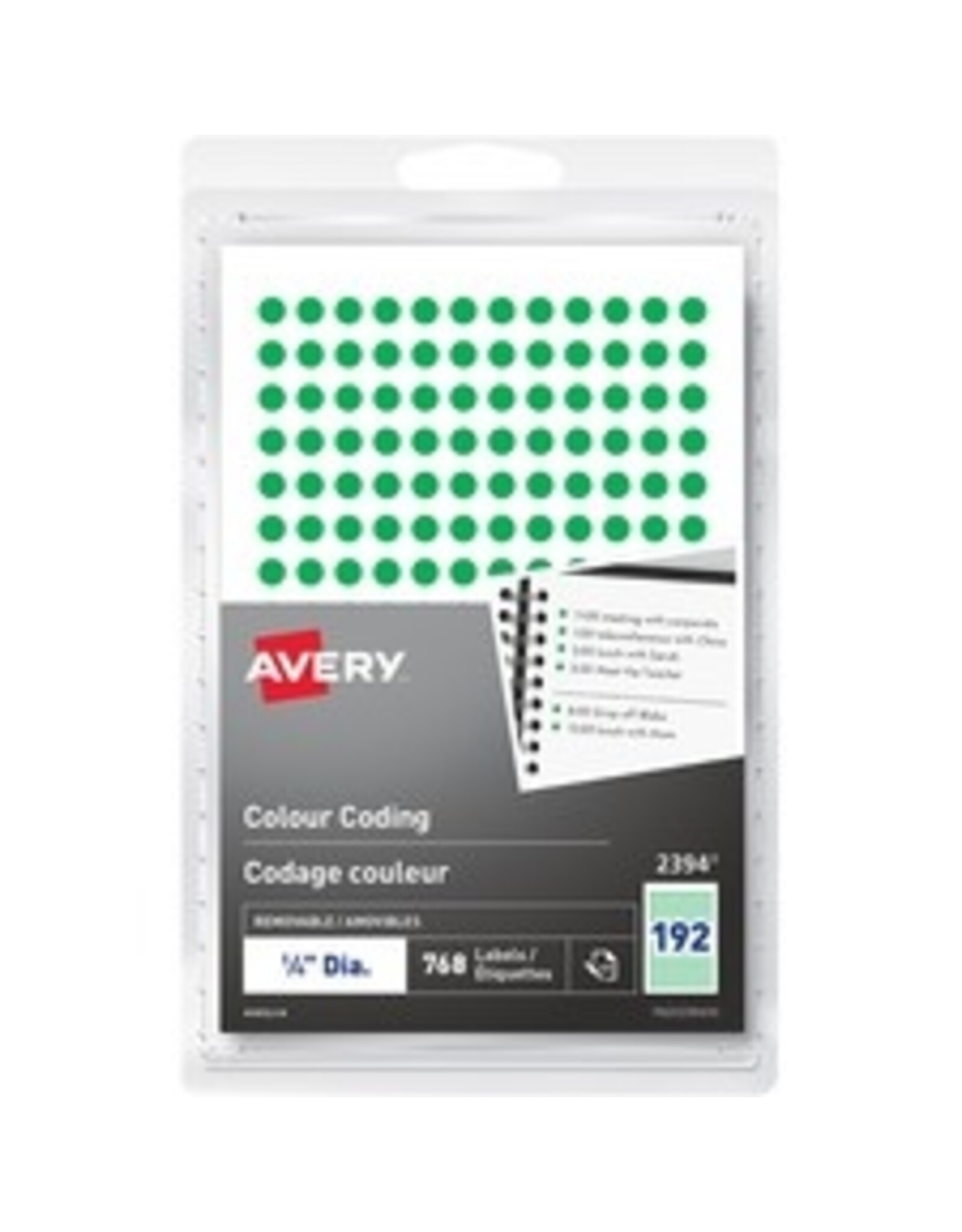 LABEL RND 1/4'' GREEN, 768/PK