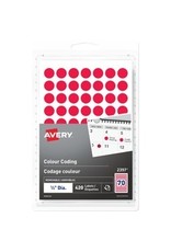LABEL RND 1/2'' RED,   768/PK