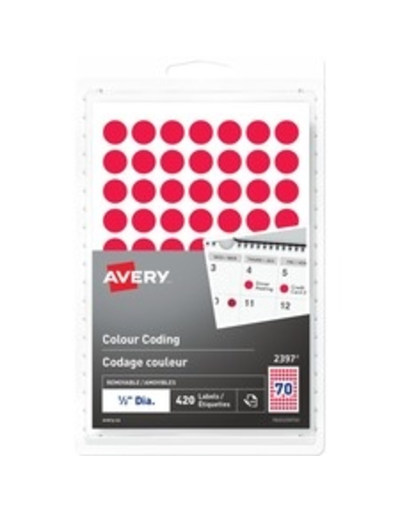LABEL RND 1/2'' RED,   768/PK