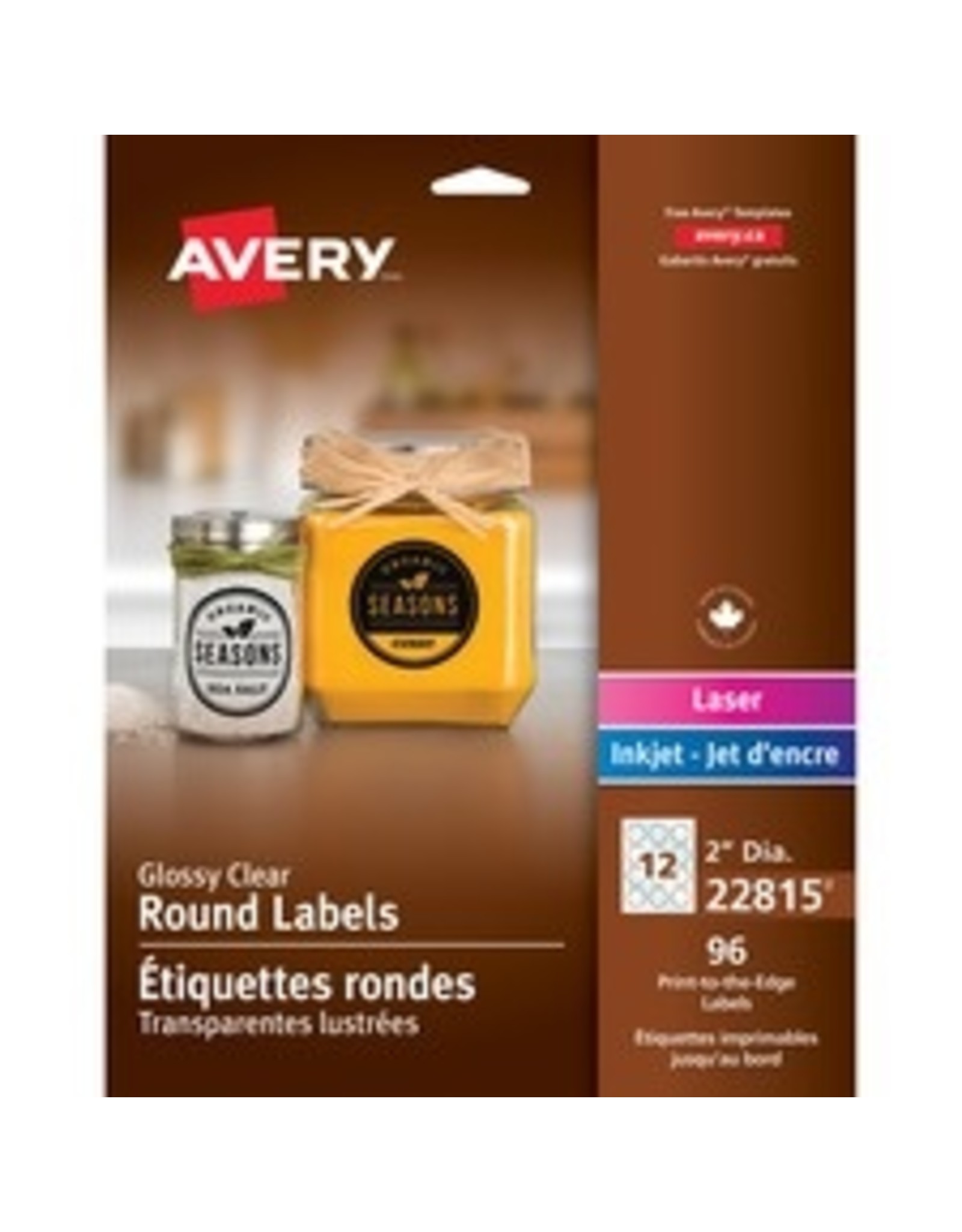 LABEL GLOSS CLEAR RND 2''D,96pk