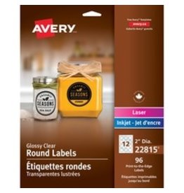 LABEL GLOSS CLEAR RND 2''D,96pk