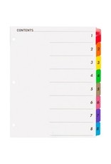 INDEX, QUICK w/TABLE CON*8 TAB