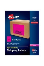 LABEL HI-VIS LTR NEON MGN 25pk