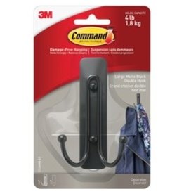 LRG DBLE HOOK COMMAND MATTE BK