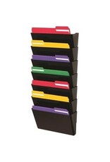 WALL POCKET LTR BLACK,7/PACK