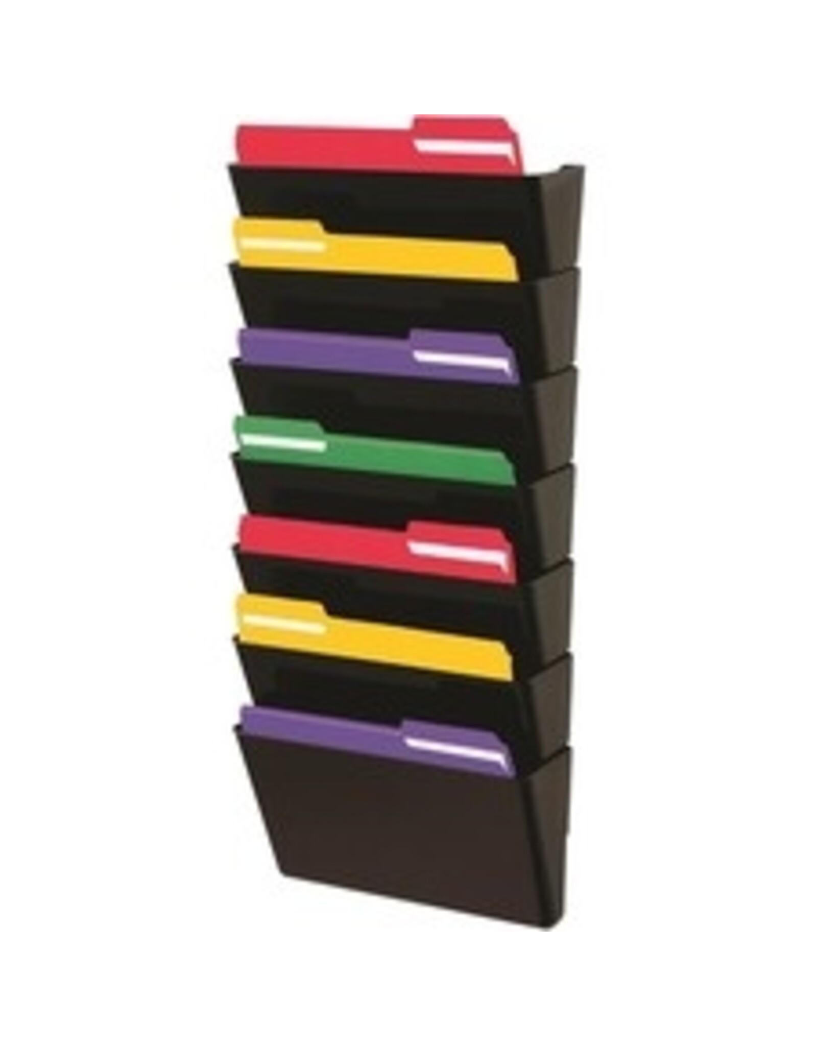WALL POCKET LTR BLACK,7/PACK
