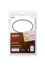 LABEL OVAL BLK BRDR 2.38x3.63