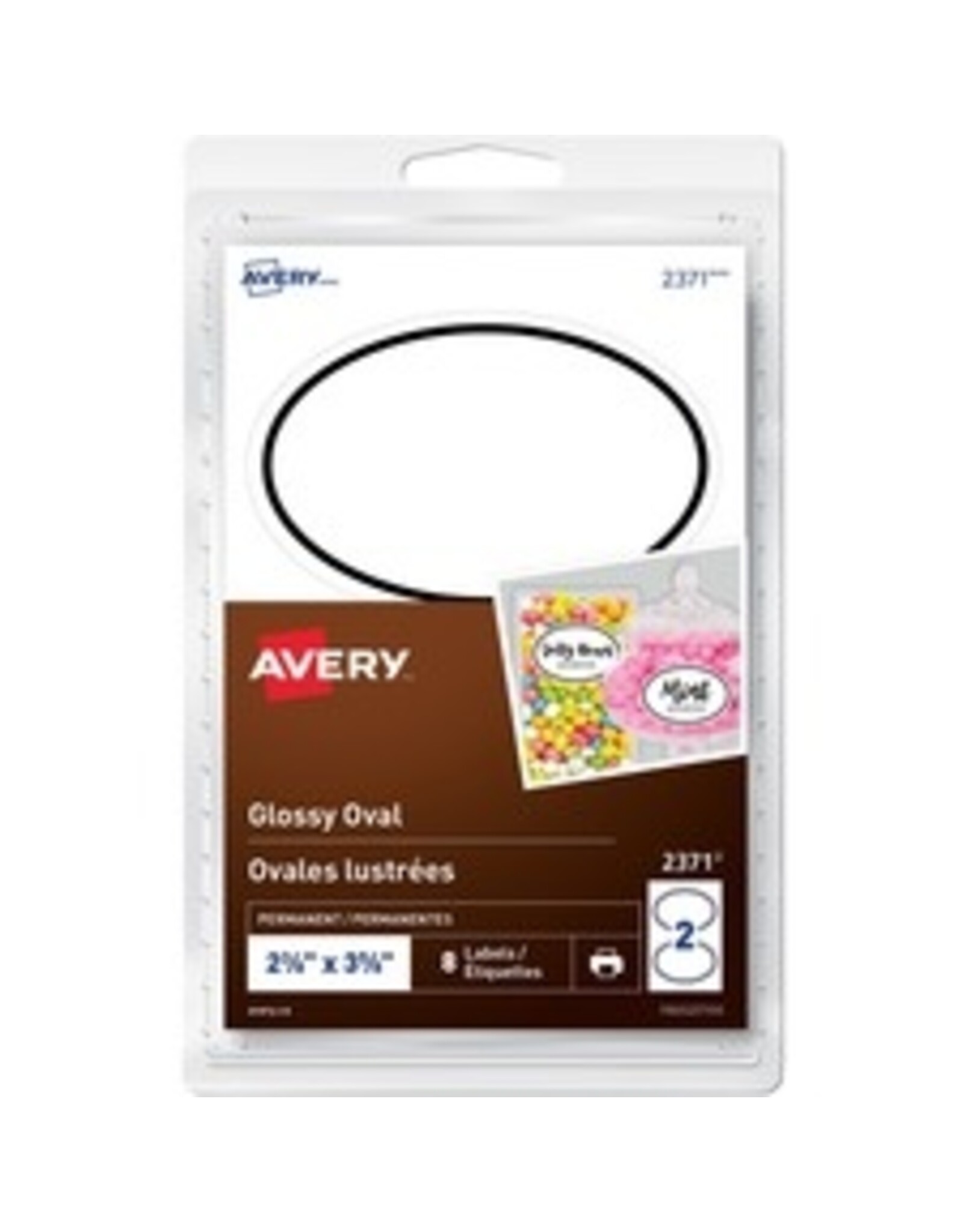 LABEL OVAL BLK BRDR 2.38x3.63