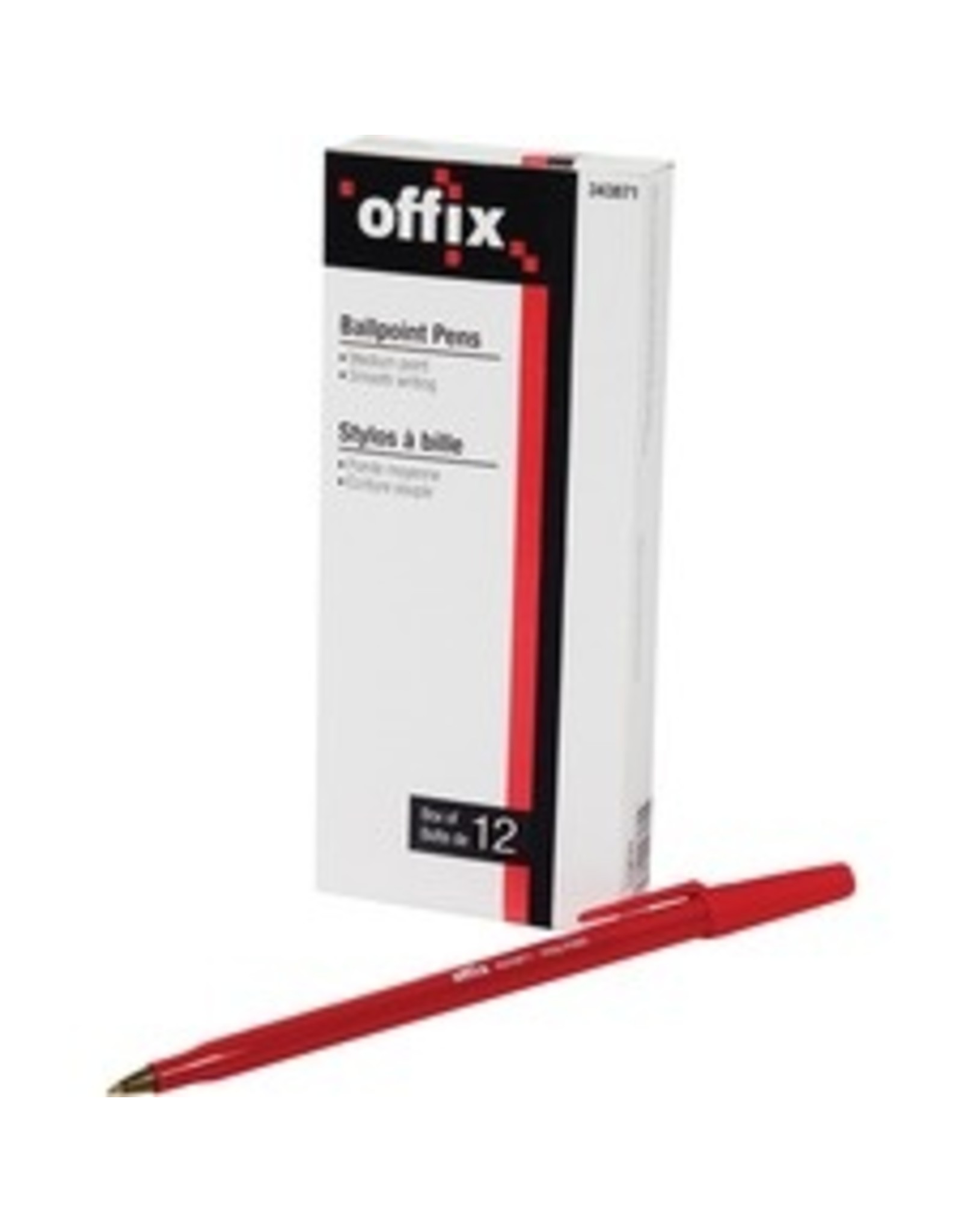 STICK PEN OFFIX MED.RED,12/BX