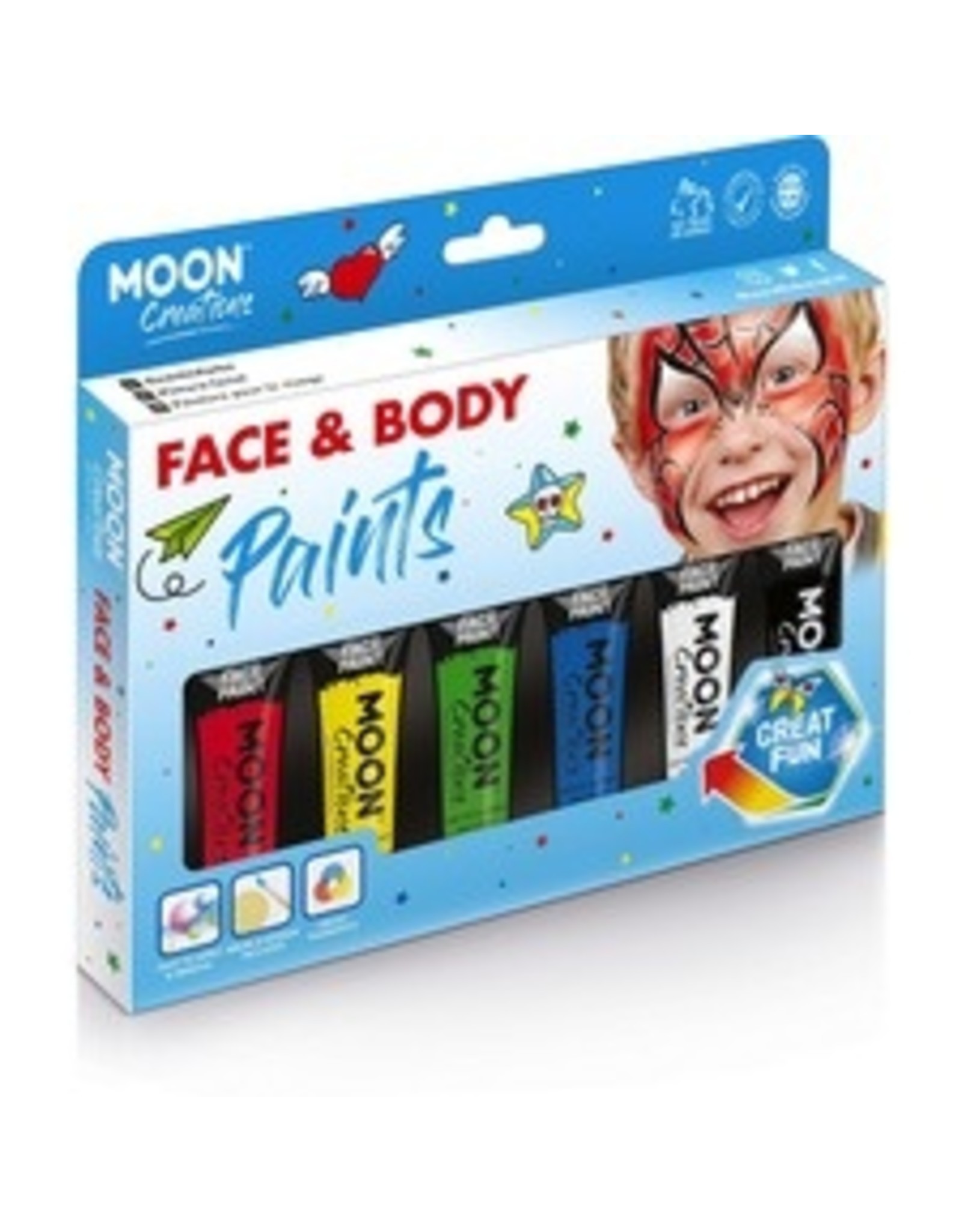 BODY PAINT TUBES, 6 PRIM.COL.